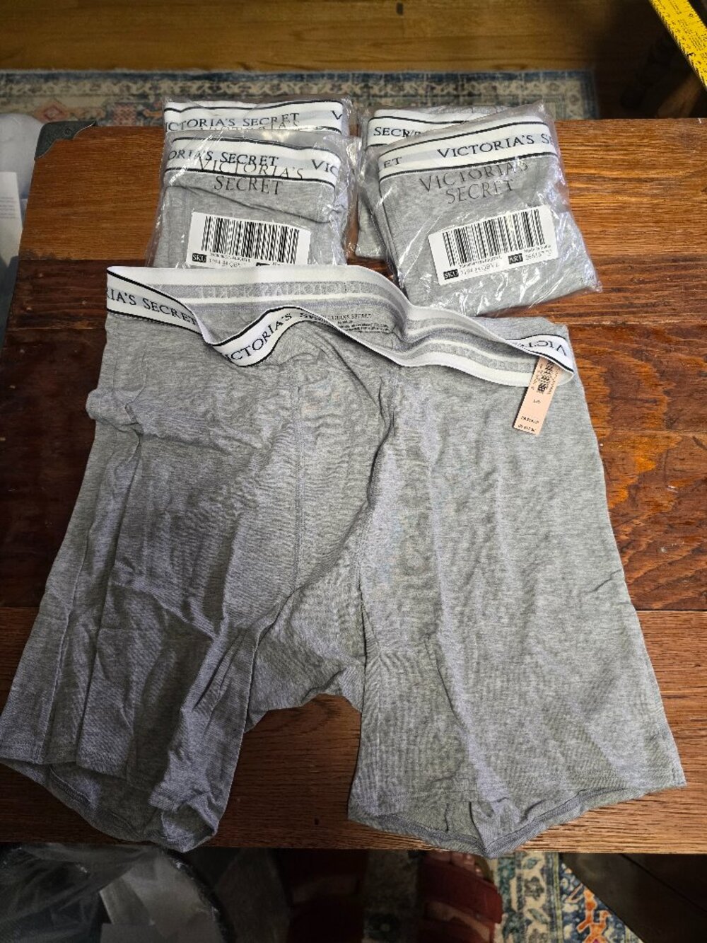 Lot of Five Victoria's Secret Boxer Briefs Grey Size L NWT